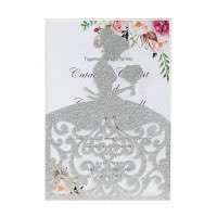 Glitter Invitation Card With Envelope Beautiful Girl Invitation Wedding Card Laser Cut
